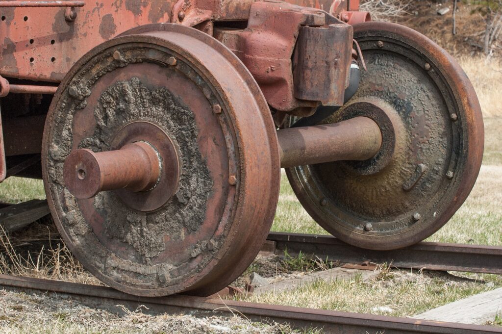 Rueda tren sobre raíl