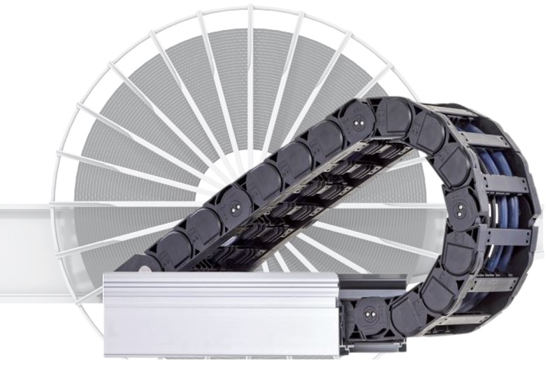 enrollador de cable vs. cadena portacables igus