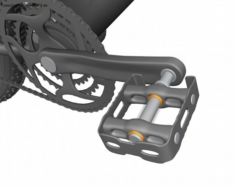 Cojinetes en pedales de bicicleta